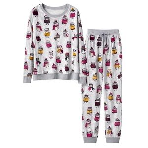 Secret Treasures Owl Pajama Set Women’s L (12-14) Cozy Fleece Sleepwear PJs NWT